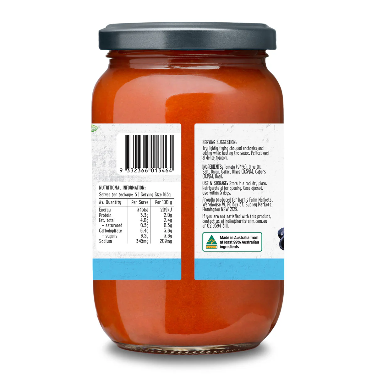 Harris Farm Pasta Sauce Puttanesca 500g - Image 2