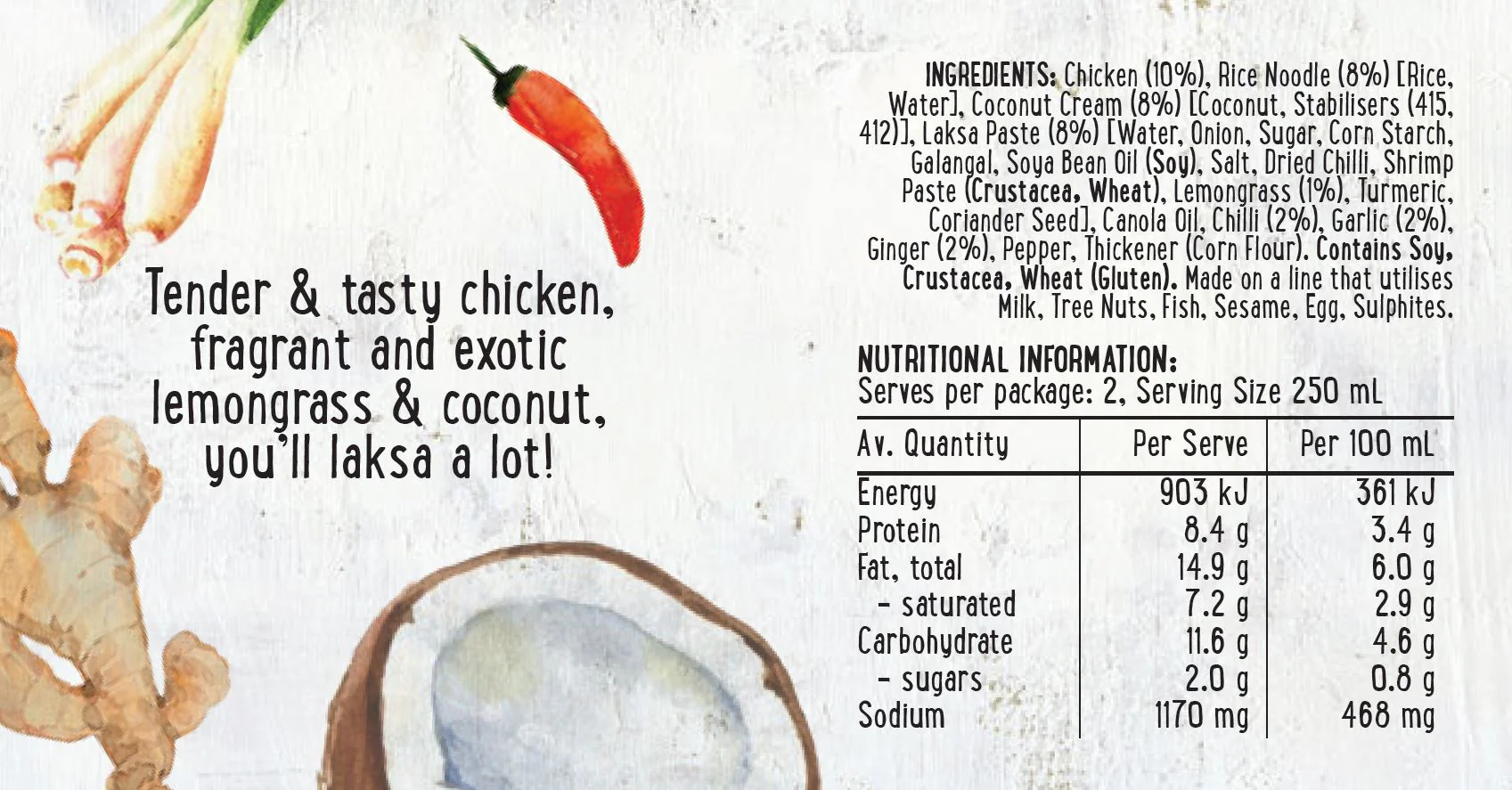 Harris Farm Soup Chicken Laksa 500ml - Image 2