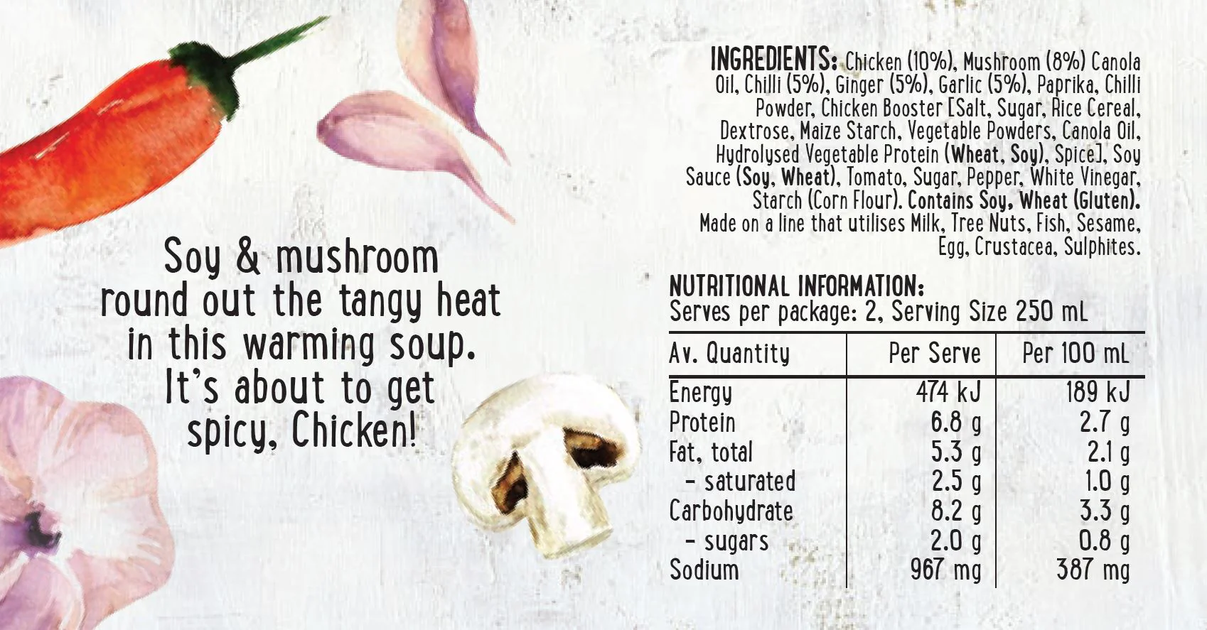 Harris Farm Soup Hot Sour Chicken 500ml - Image 2
