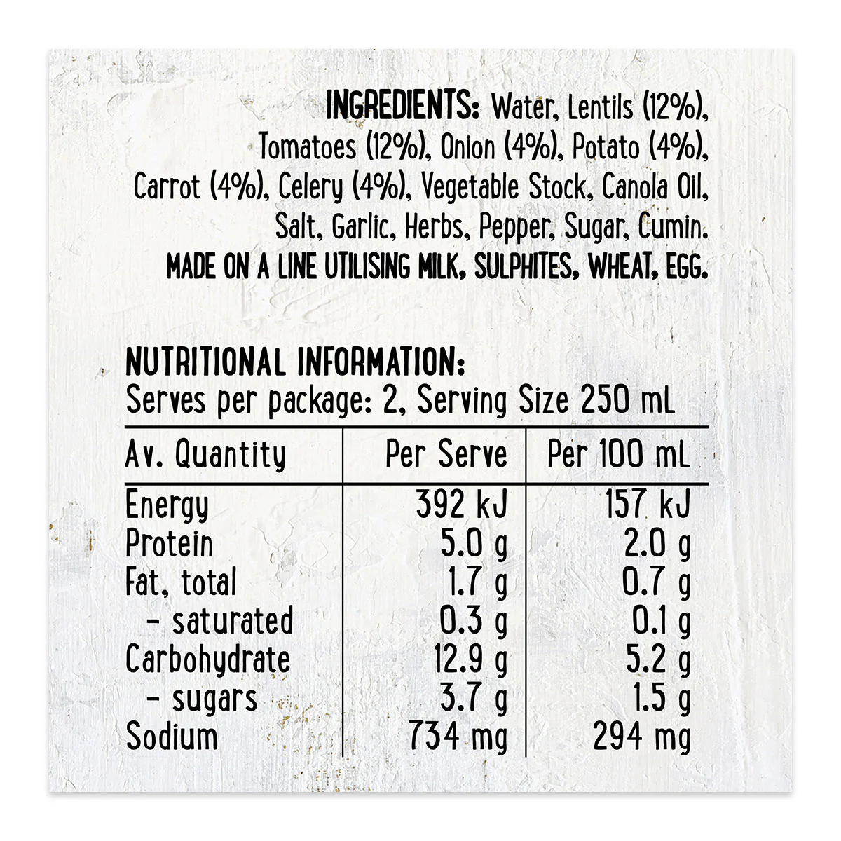 Harris Farm Soup Veg and Lentil 500ml - Image 3