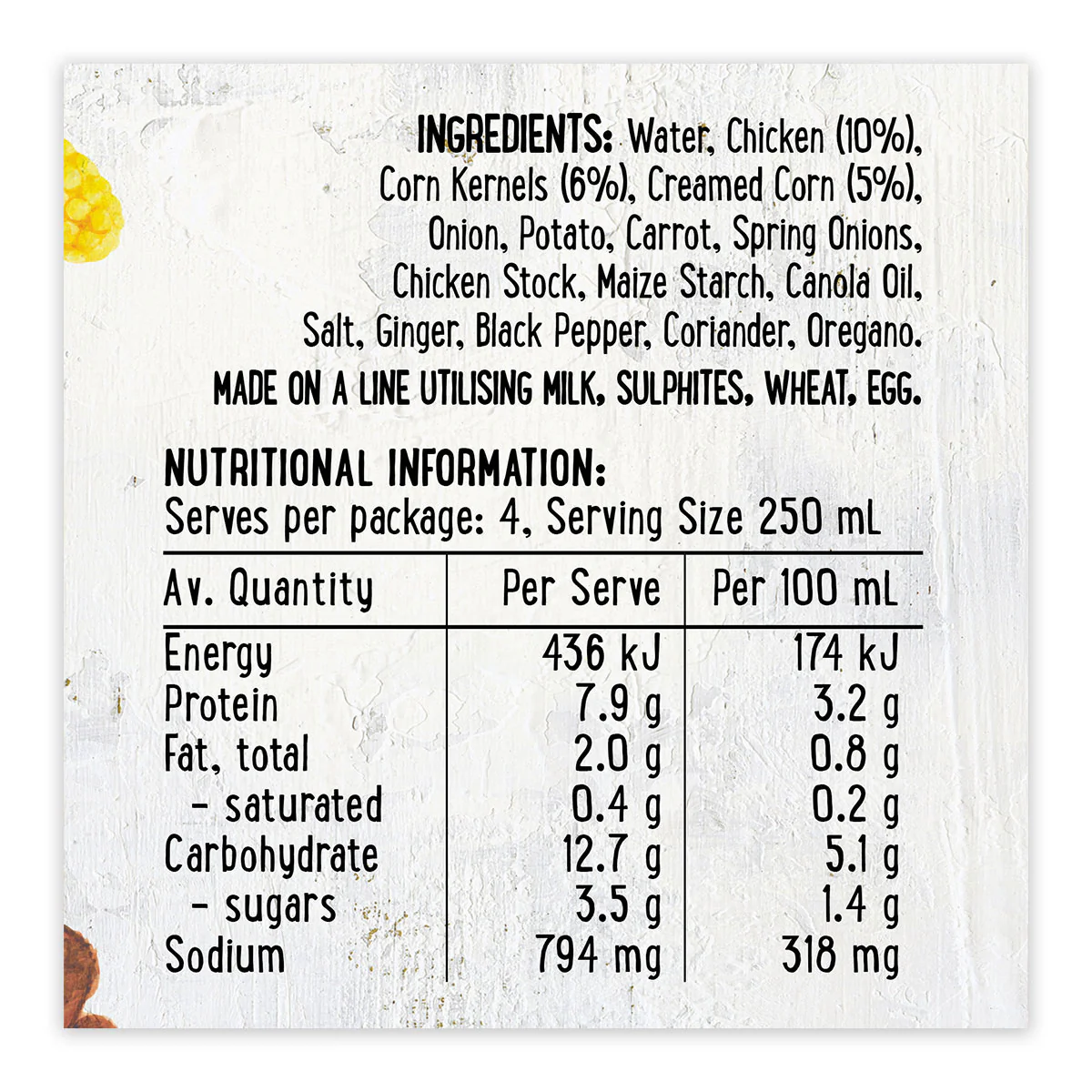 Harris Farm Soup Chicken and Sweet Corn 1L - Image 4