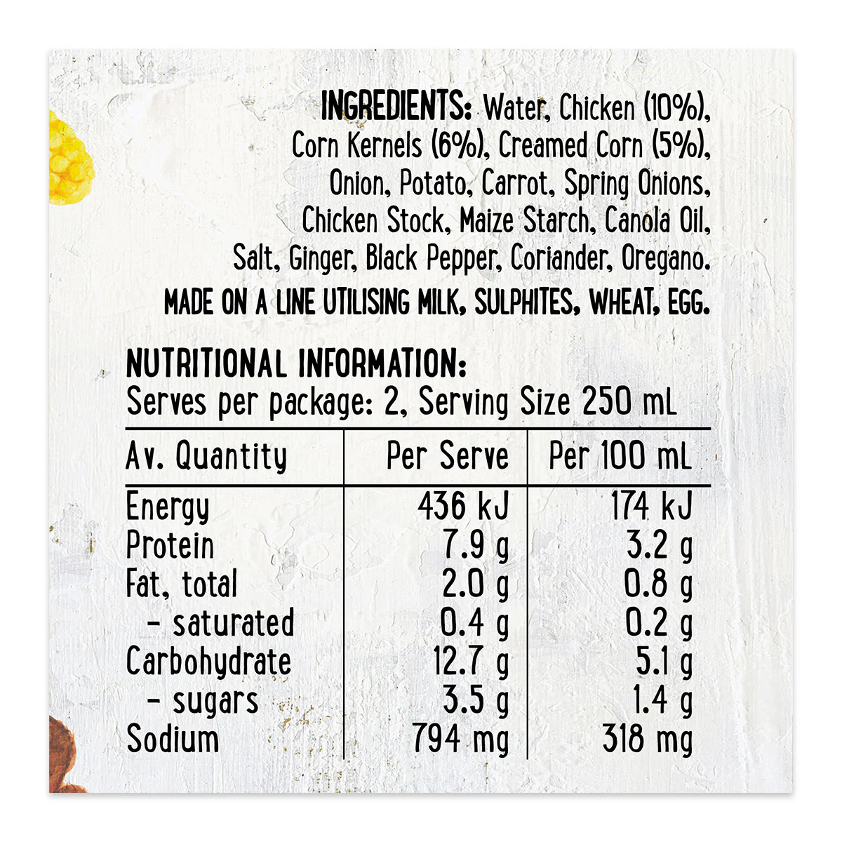 Harris Farm Soup Chicken and Sweet Corn 500ml - Image 4
