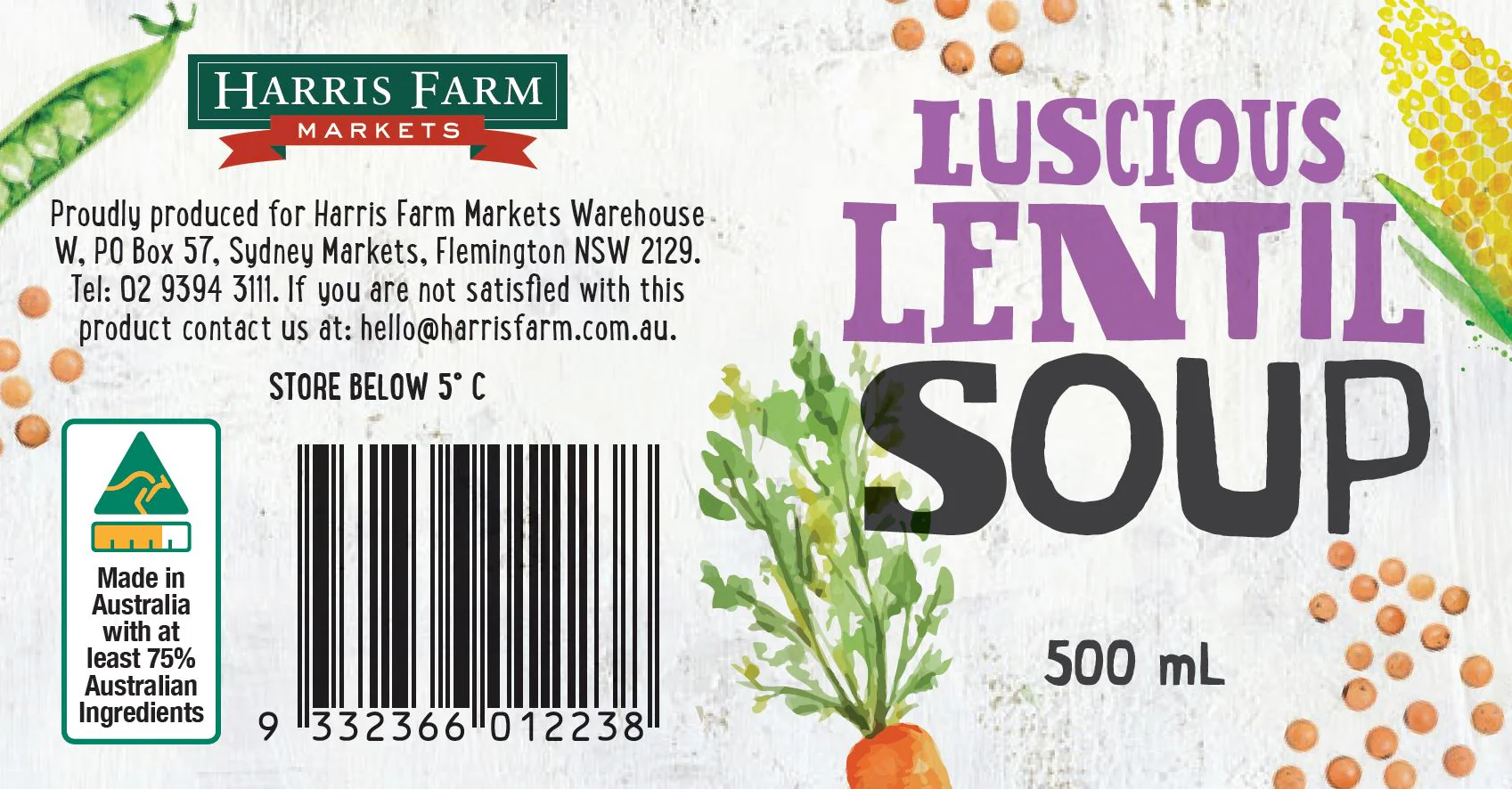 Harris Farm Soup Lentil 500ml - Image 3