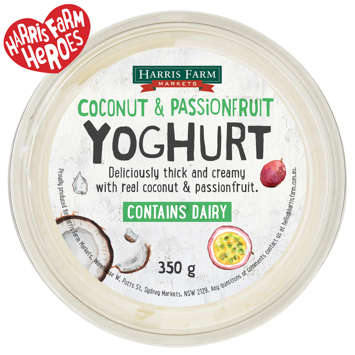 Harris Farm Yoghurt Coconut Passionfruit 350g