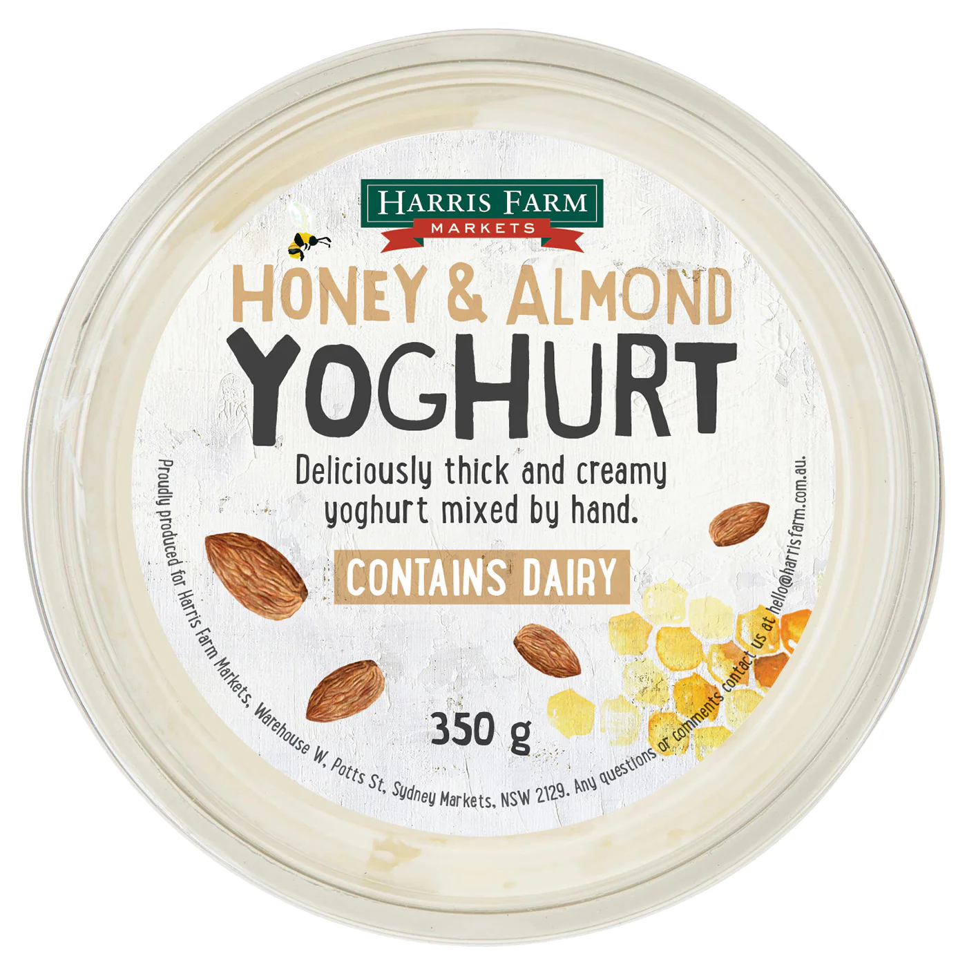 Harris Farm Yoghurt Honey and Almond 350g - Image 4