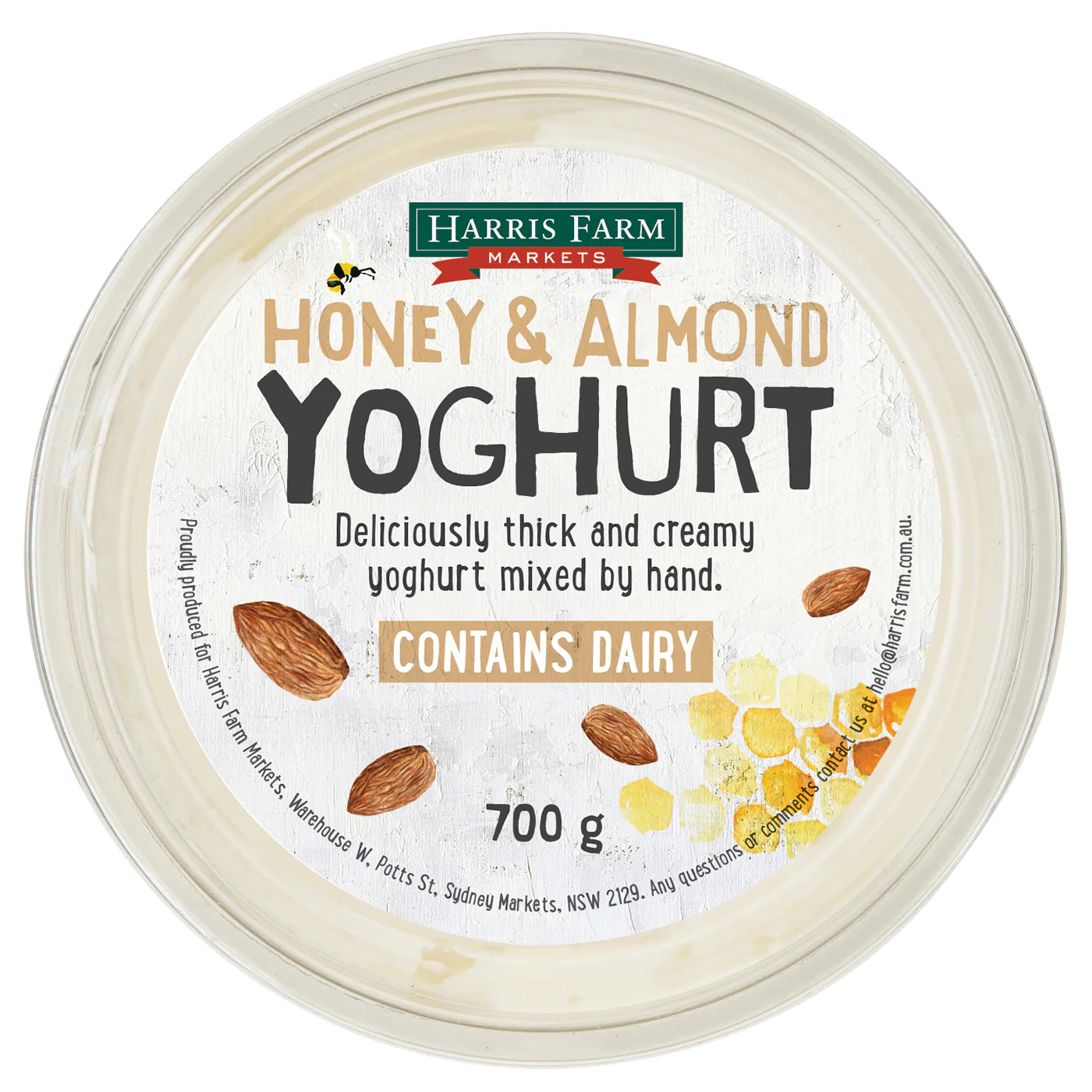 Harris Farm Yoghurt Honey and Almond 700g - Image 2