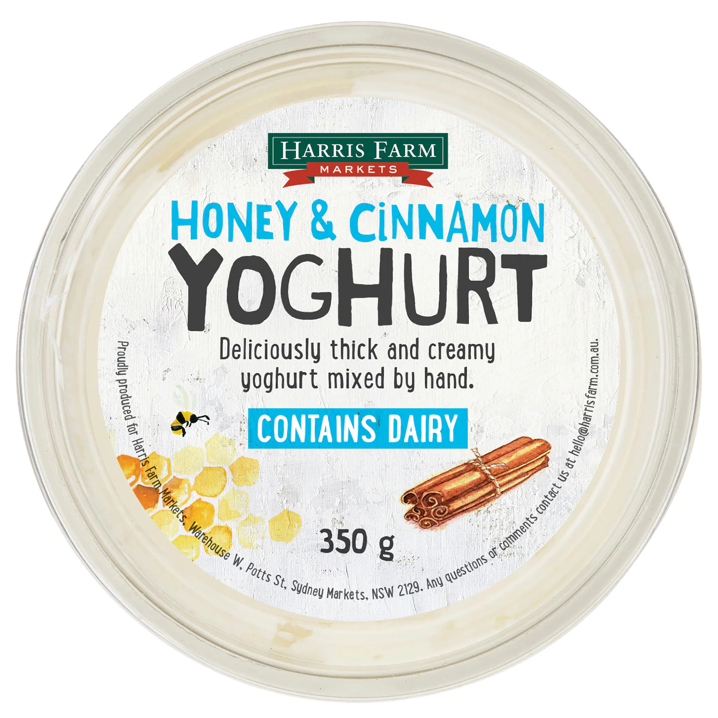 Harris Farm Yoghurt Honey and Cinnamon 350g - Image 3