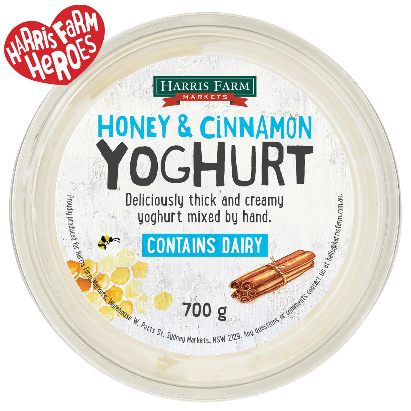 Harris Farm Yoghurt Honey and Cinnamon 700g