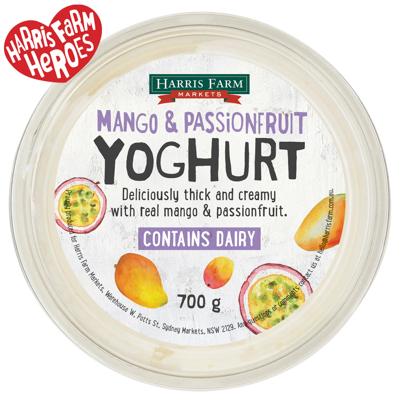 Harris Farm Yoghurt Mango and Passionfruit 700g