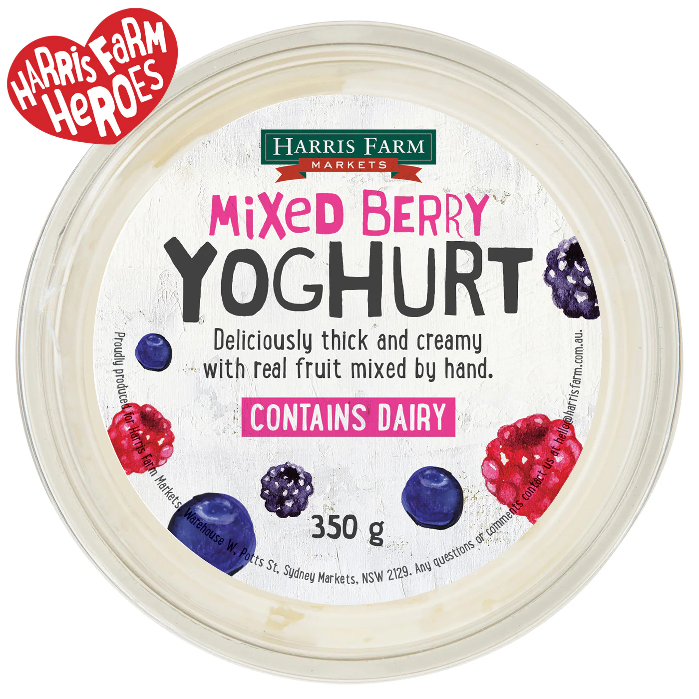 Harris Farm Yoghurt Mixed Berry 350g
