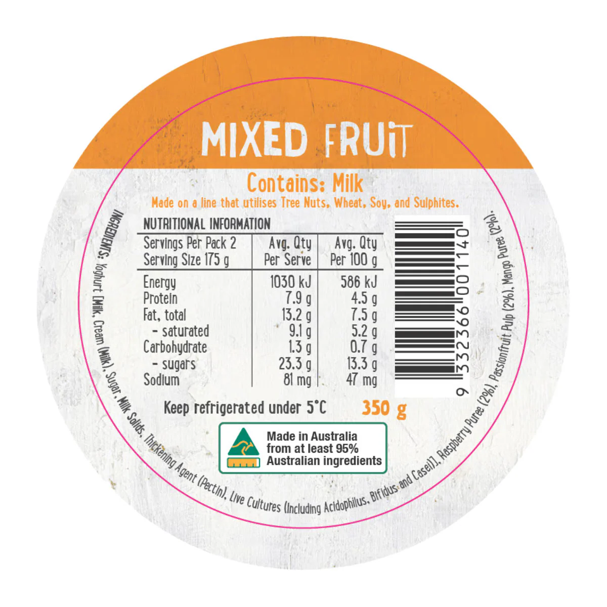 Harris Farm Yoghurt Mixed Fruit 350g - Image 4