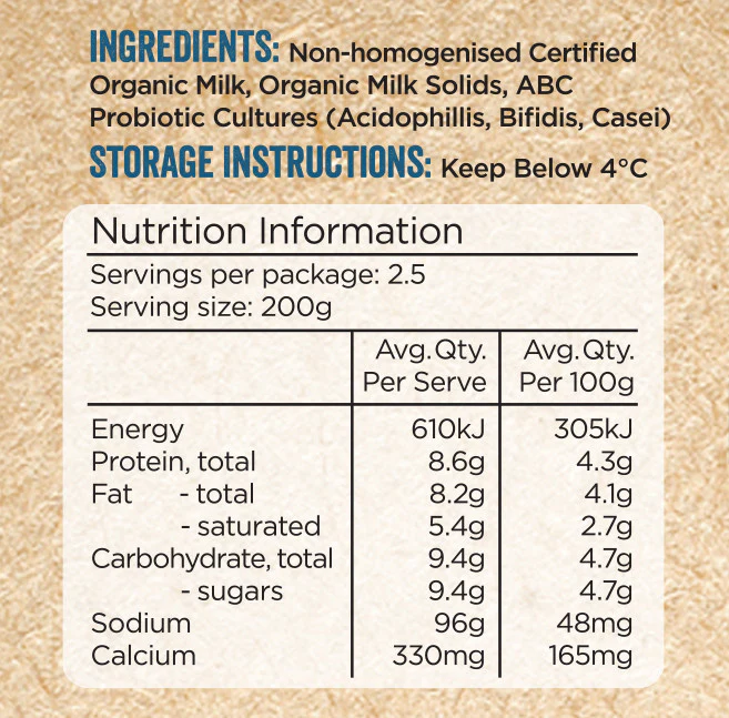 Harris Farm Yoghurt Organic Non-Homogenised 500g - Image 3