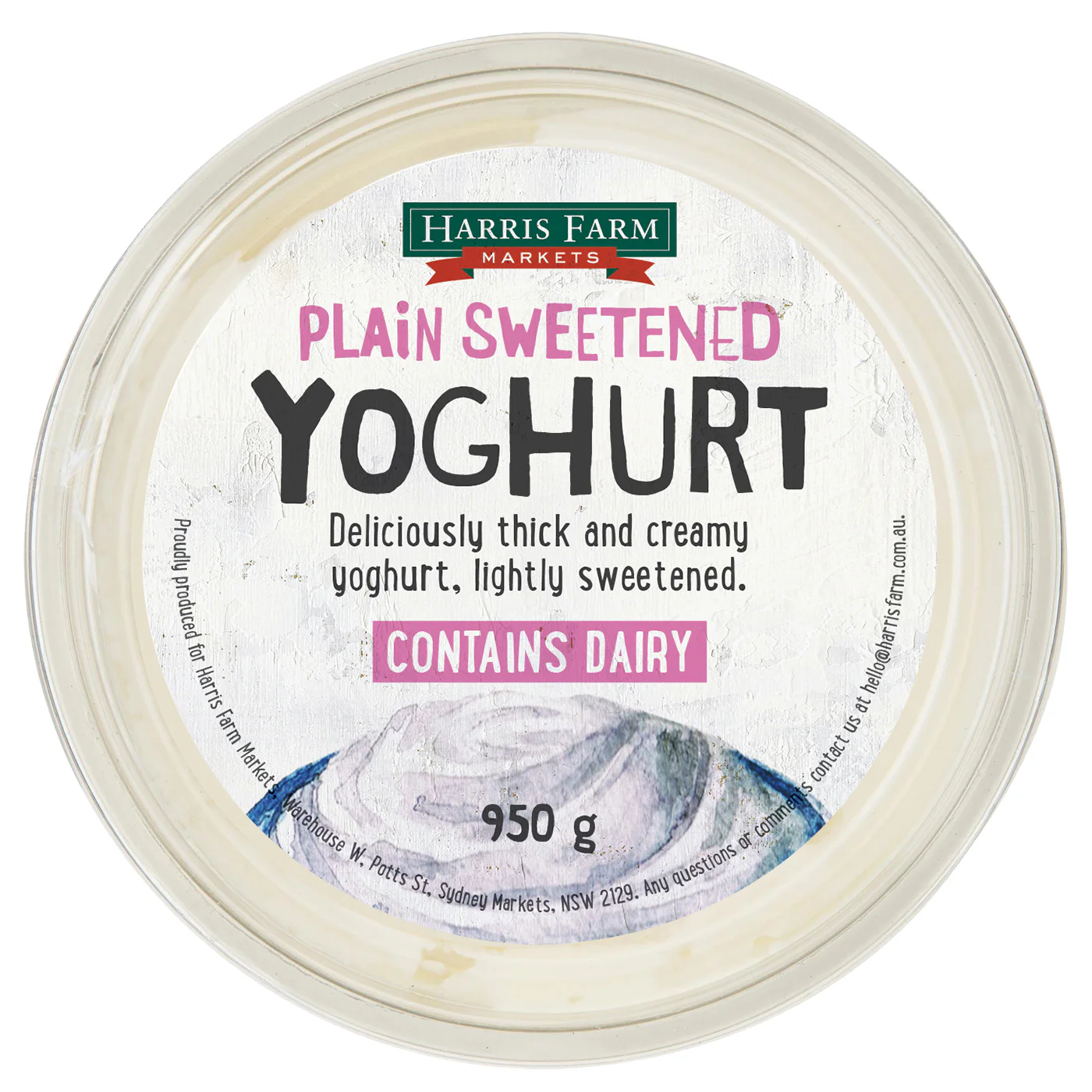 Harris Farm Yoghurt Plain Sweetened 950g - Image 3