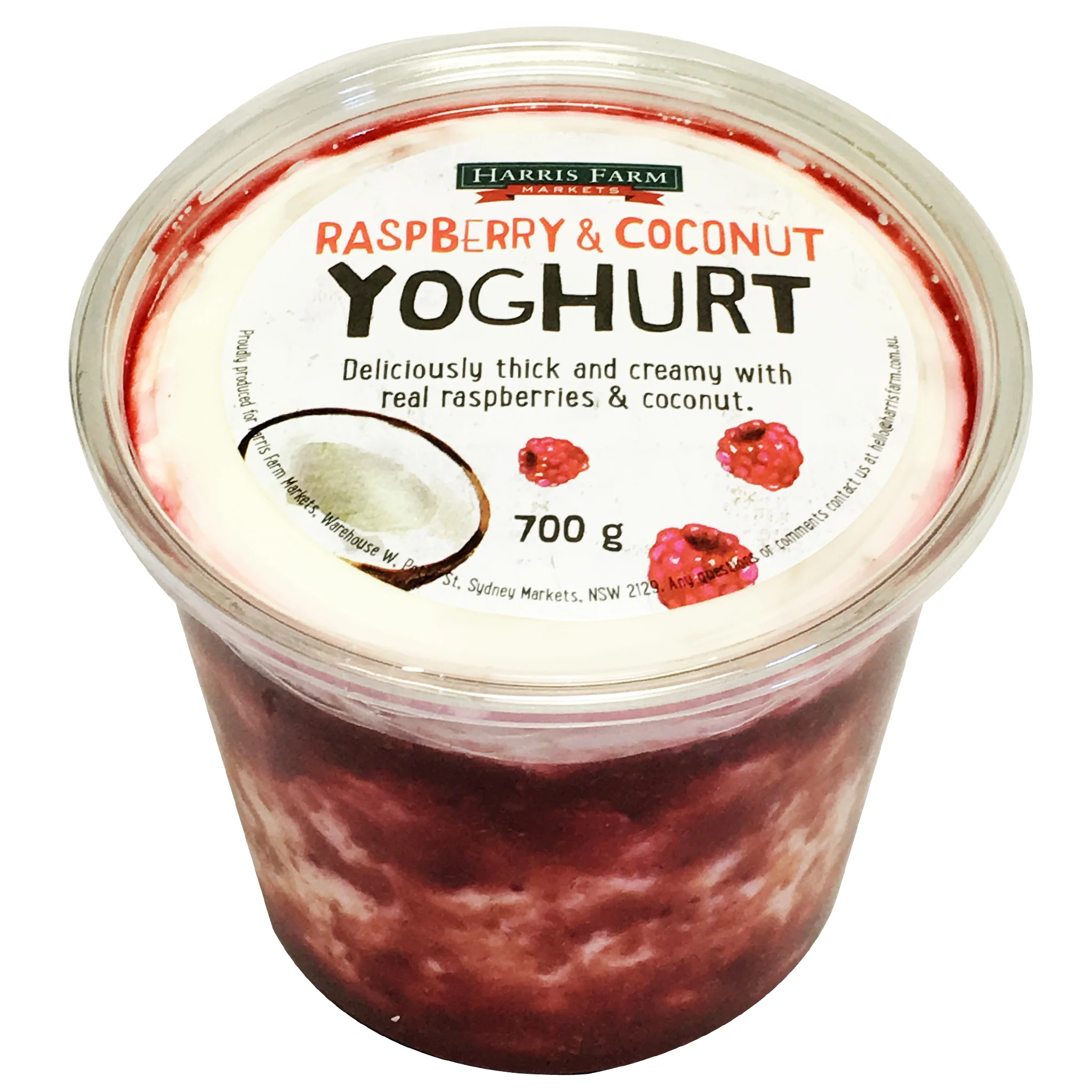 Harris Farm Yoghurt Raspberry and Coconut 700g - Image 2
