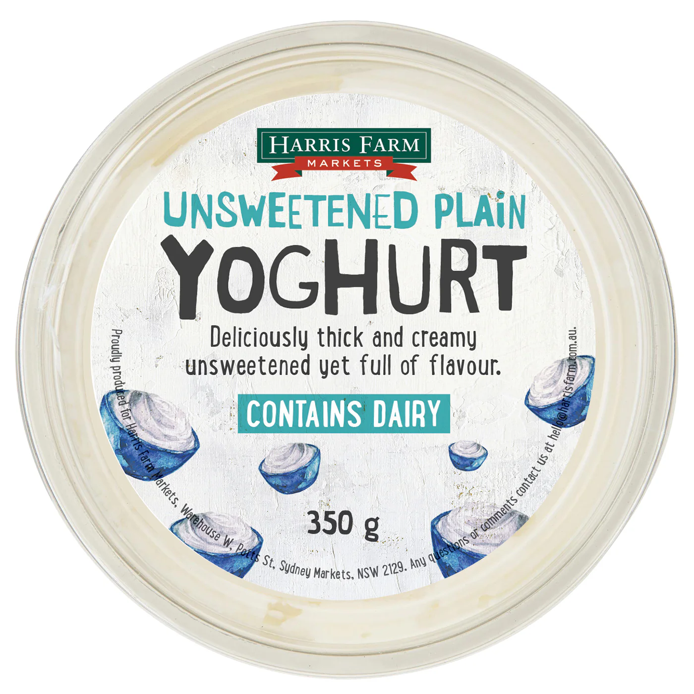 Harris Farm Yoghurt Unsweetened Plain 350g - Image 5