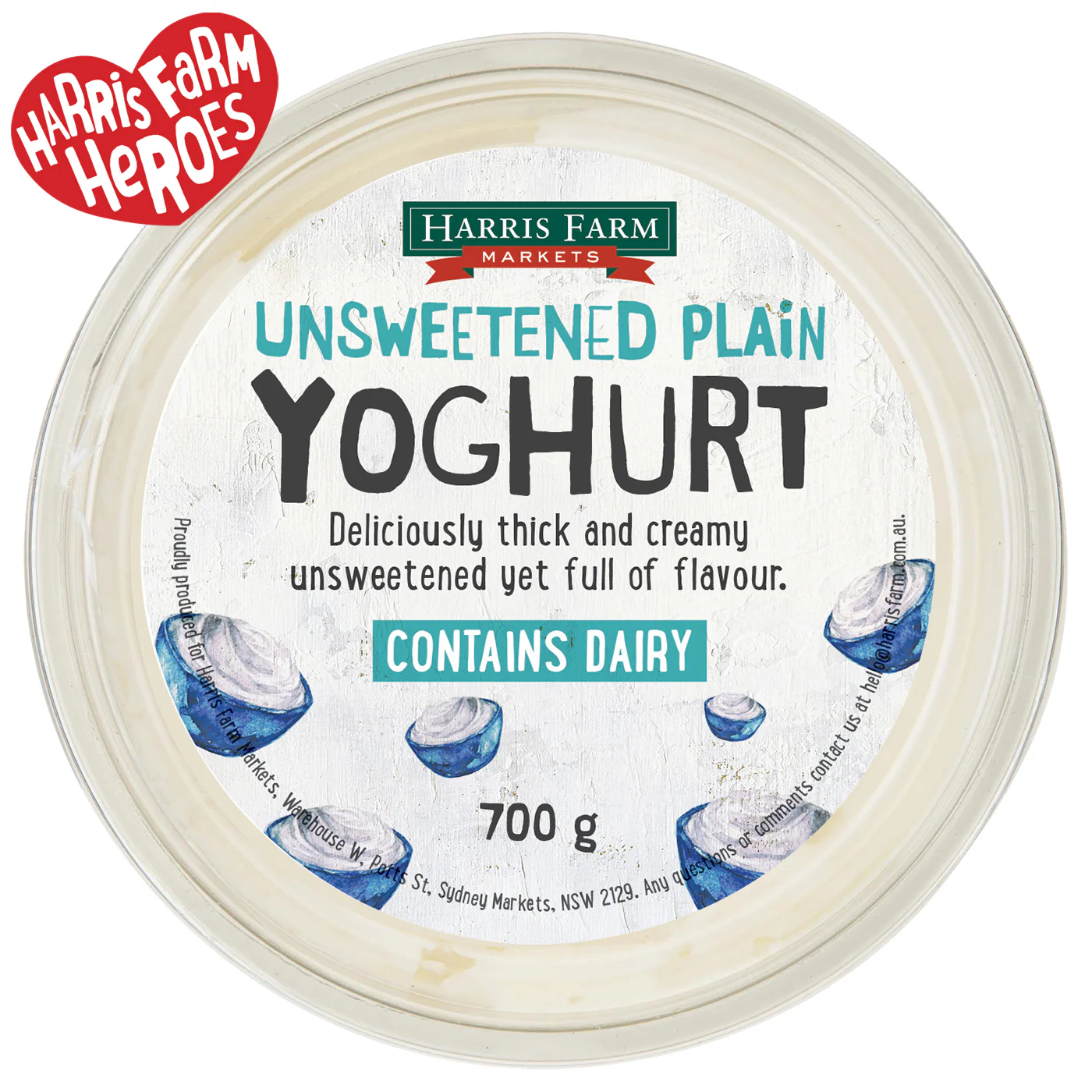 Harris Farm Yoghurt Unsweetened Plain 700g