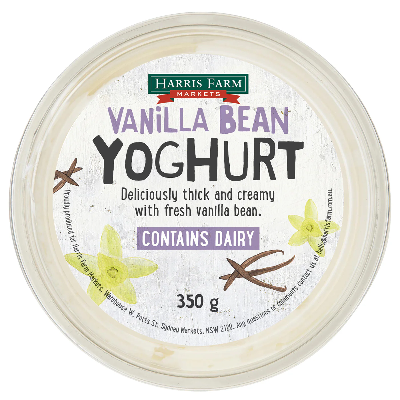Harris Farm Yoghurt Vanilla Bean 350g - Image 3