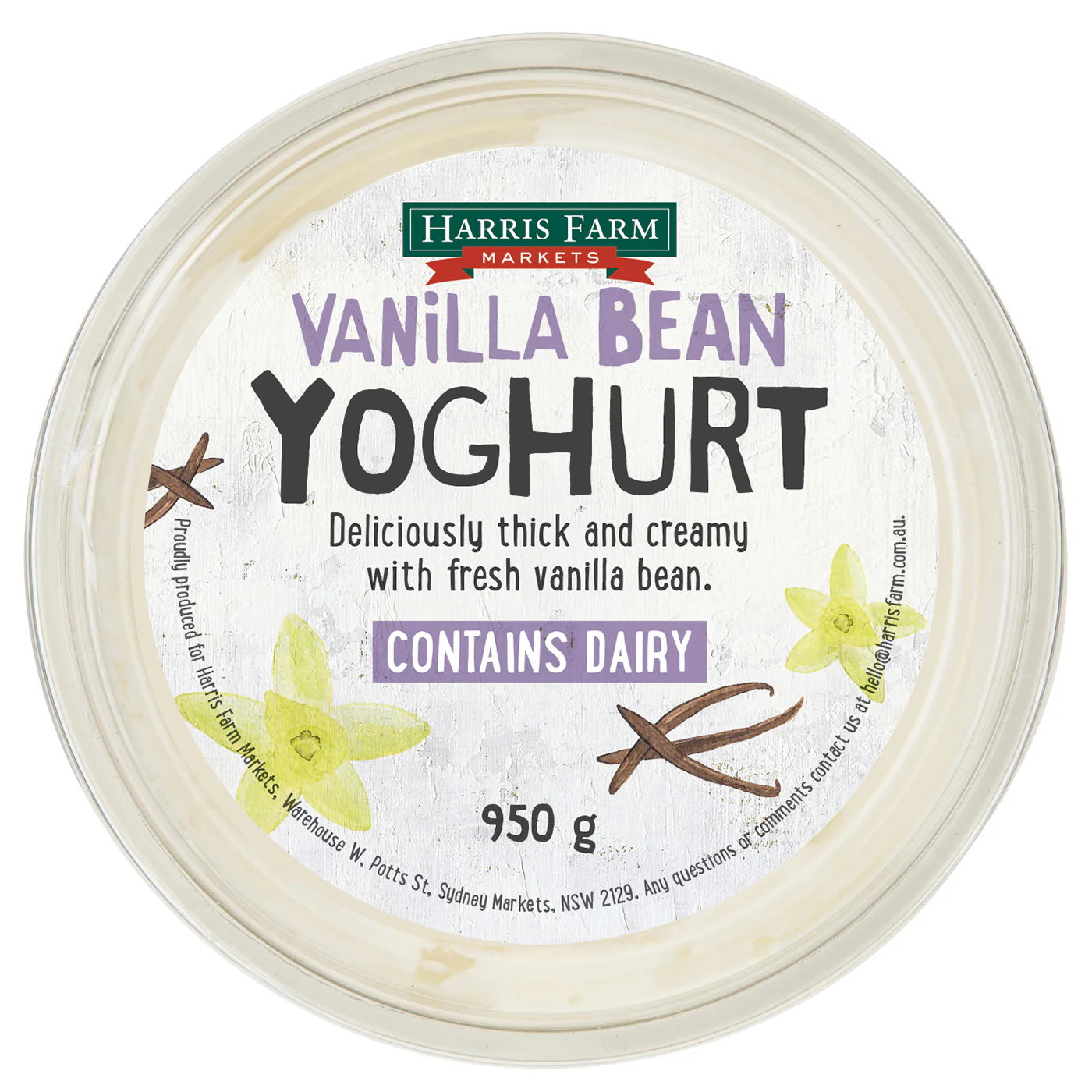 Harris Farm Yoghurt Vanilla Bean 950g - Image 4