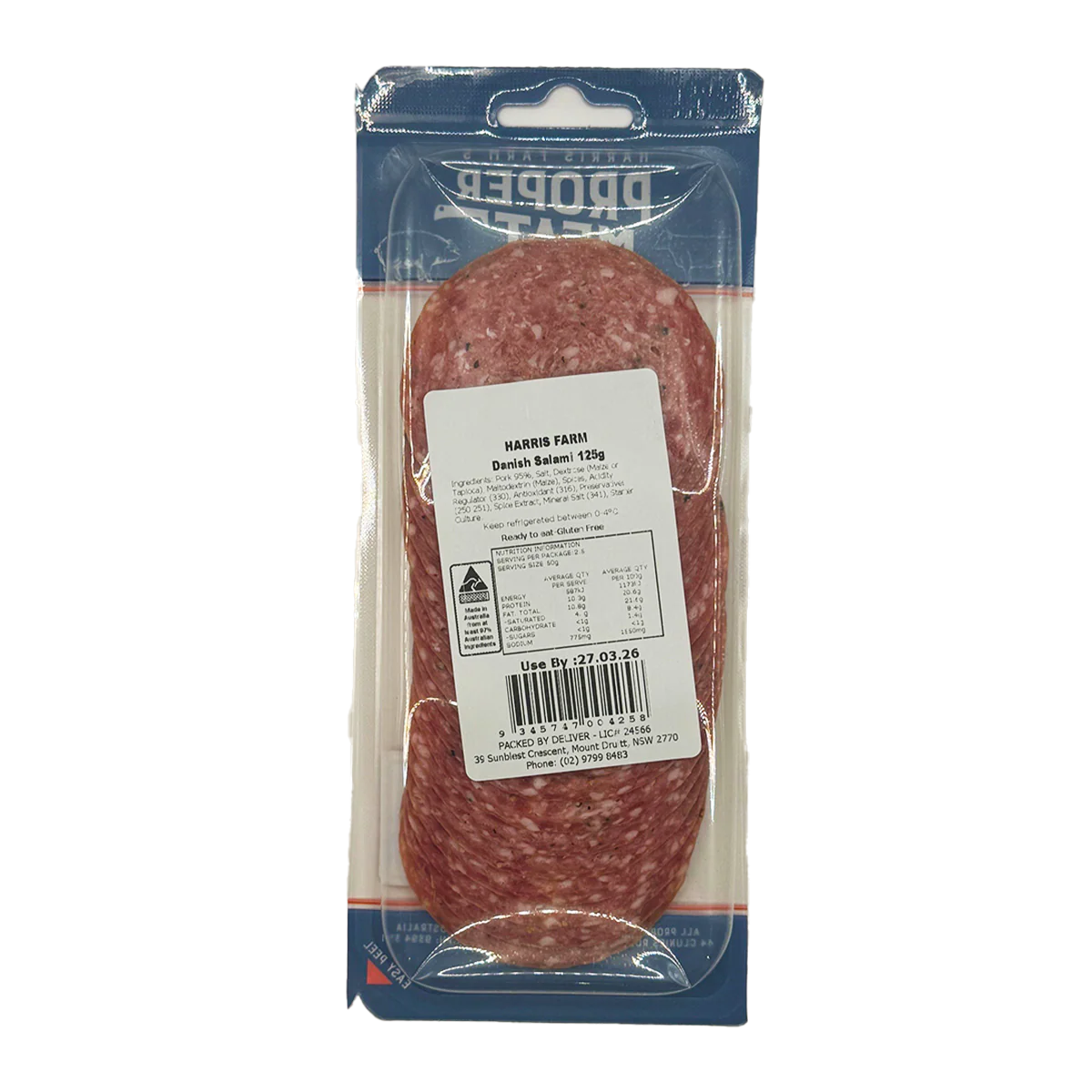 Harris Farm's Proper Meat Danish Salami 125g - Image 2