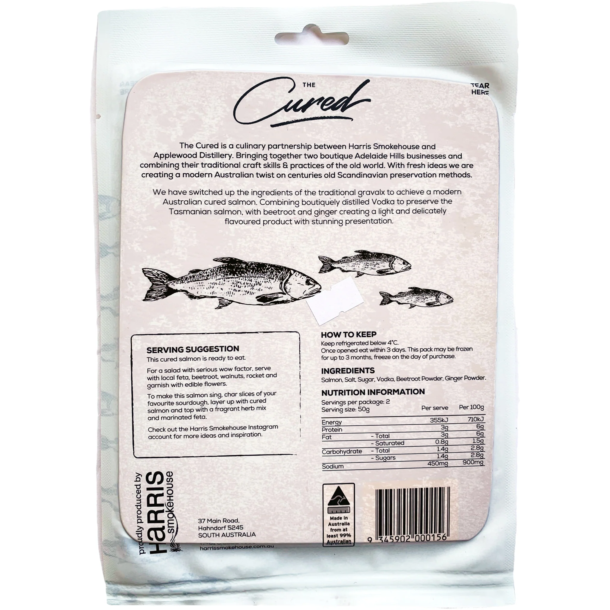 Harris Smokehouse The Cured Salmon 100g - Image 2