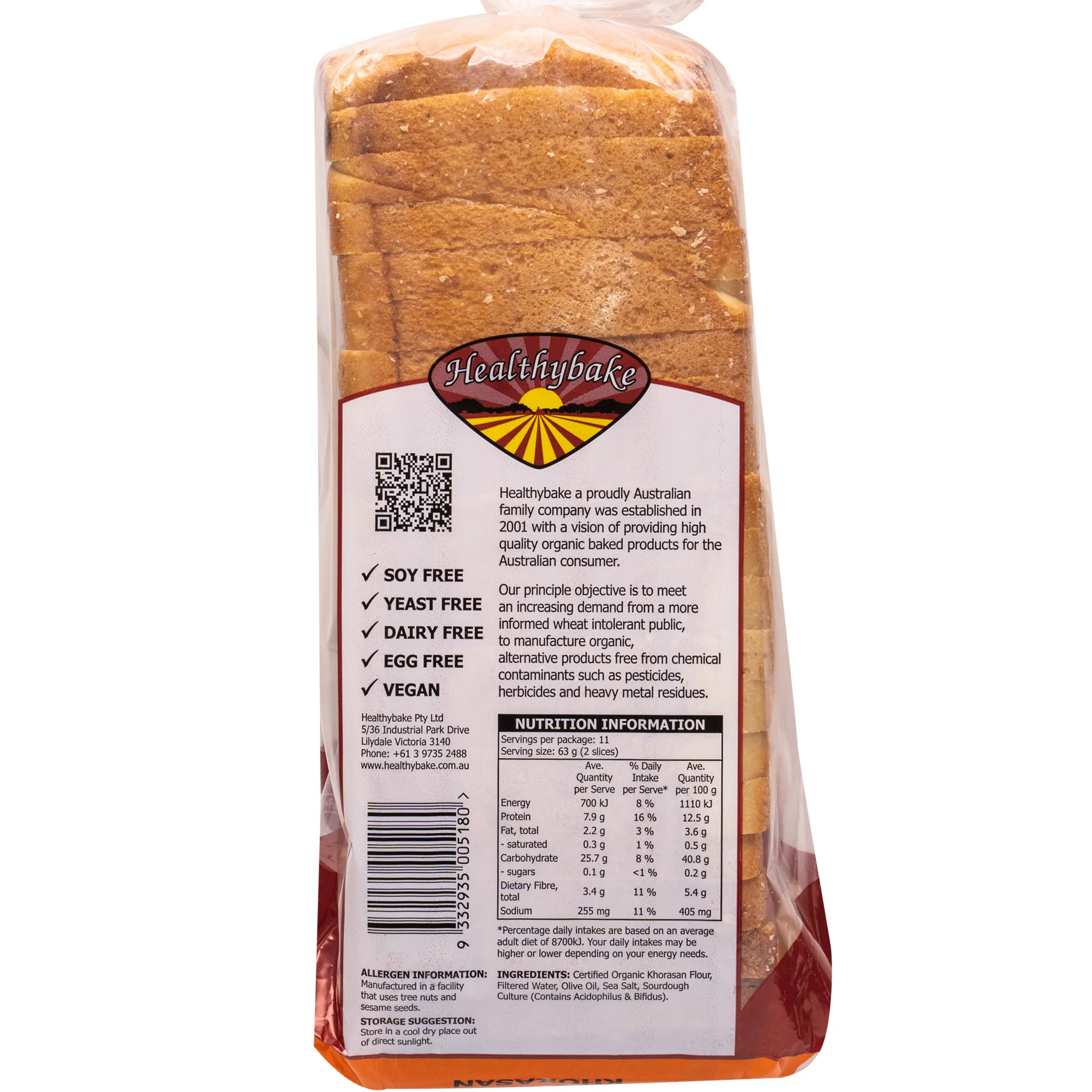 Healthybake Khorasan Organic Sourdough 700g - Image 2