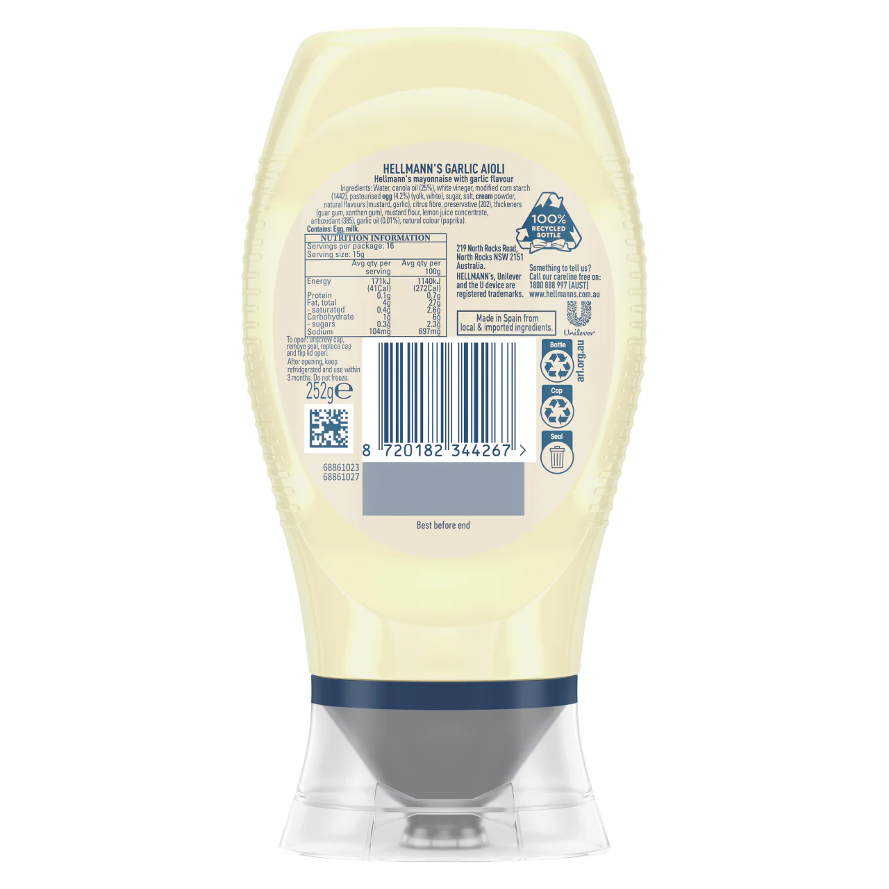 Hellmann's Aioli Squeeze 252g - Image 2