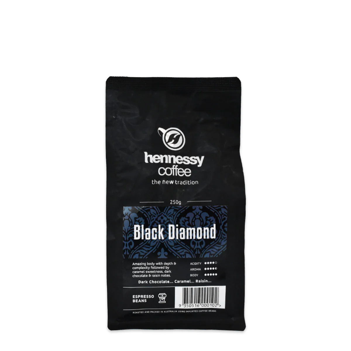 Hennessy Coffee Black Diamond Coffee Beans 250g