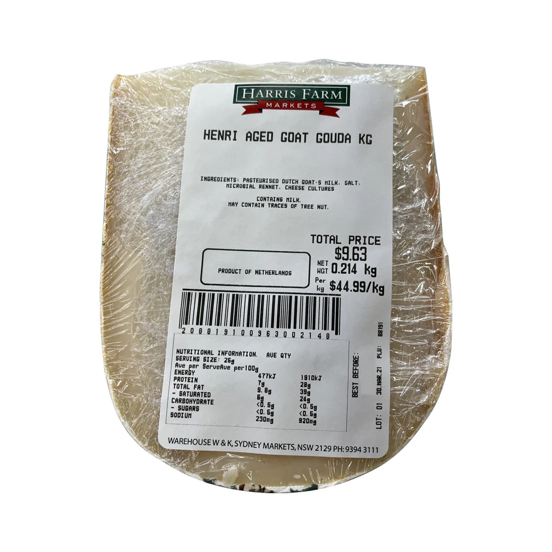 Henri Willig Aged Goat Gouda Cheese 200-250g - Image 3