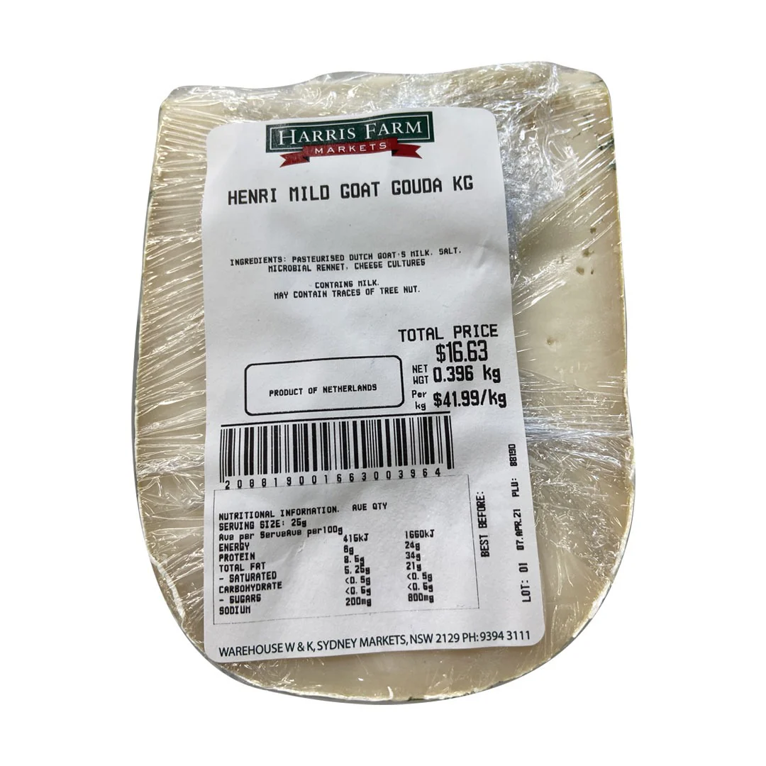 Henri Willig Mild Goat Gouda Cheese 250-310g - Image 2