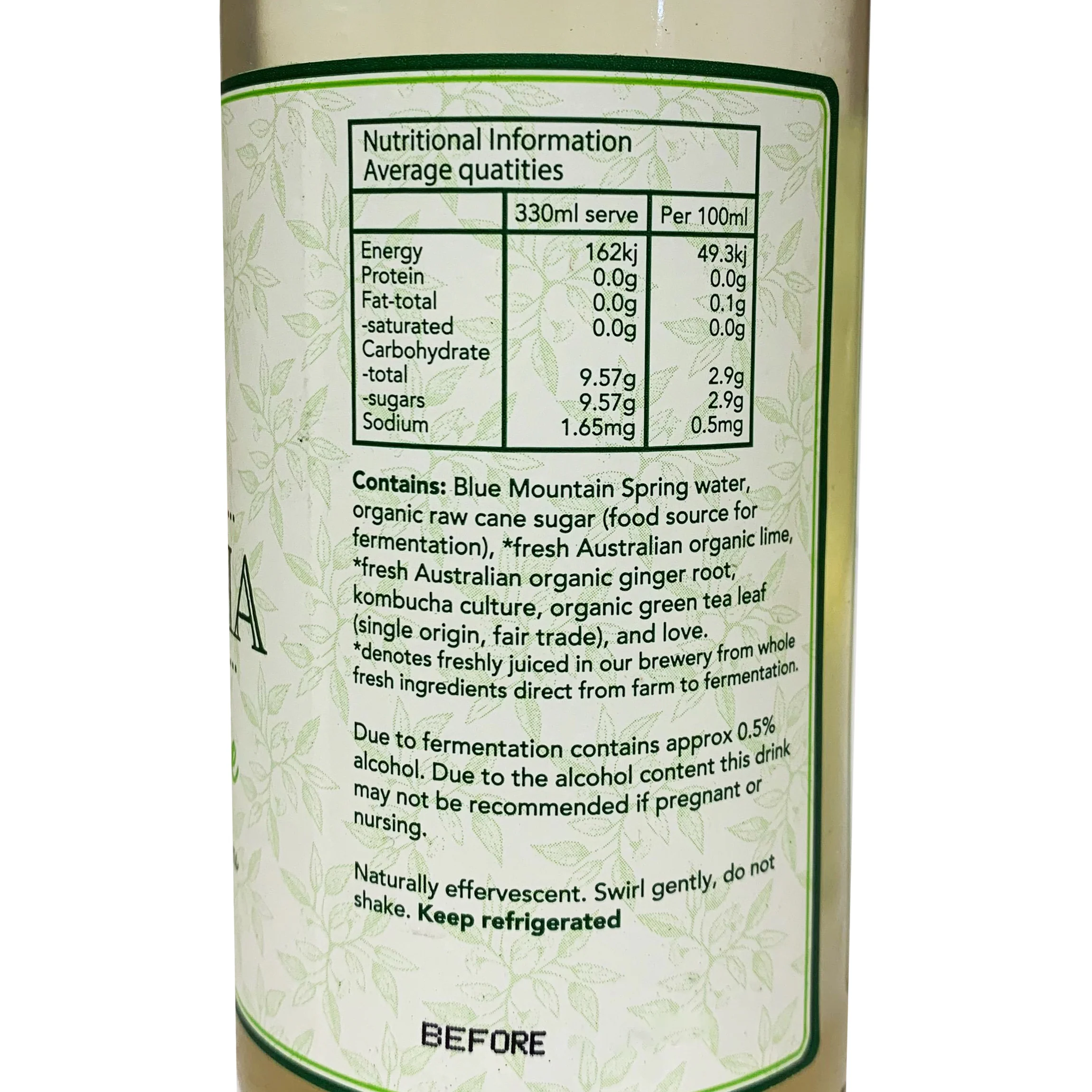 Herbs of Life Drinks Ginger and Lime Organic Kombucha 330ml - Image 2