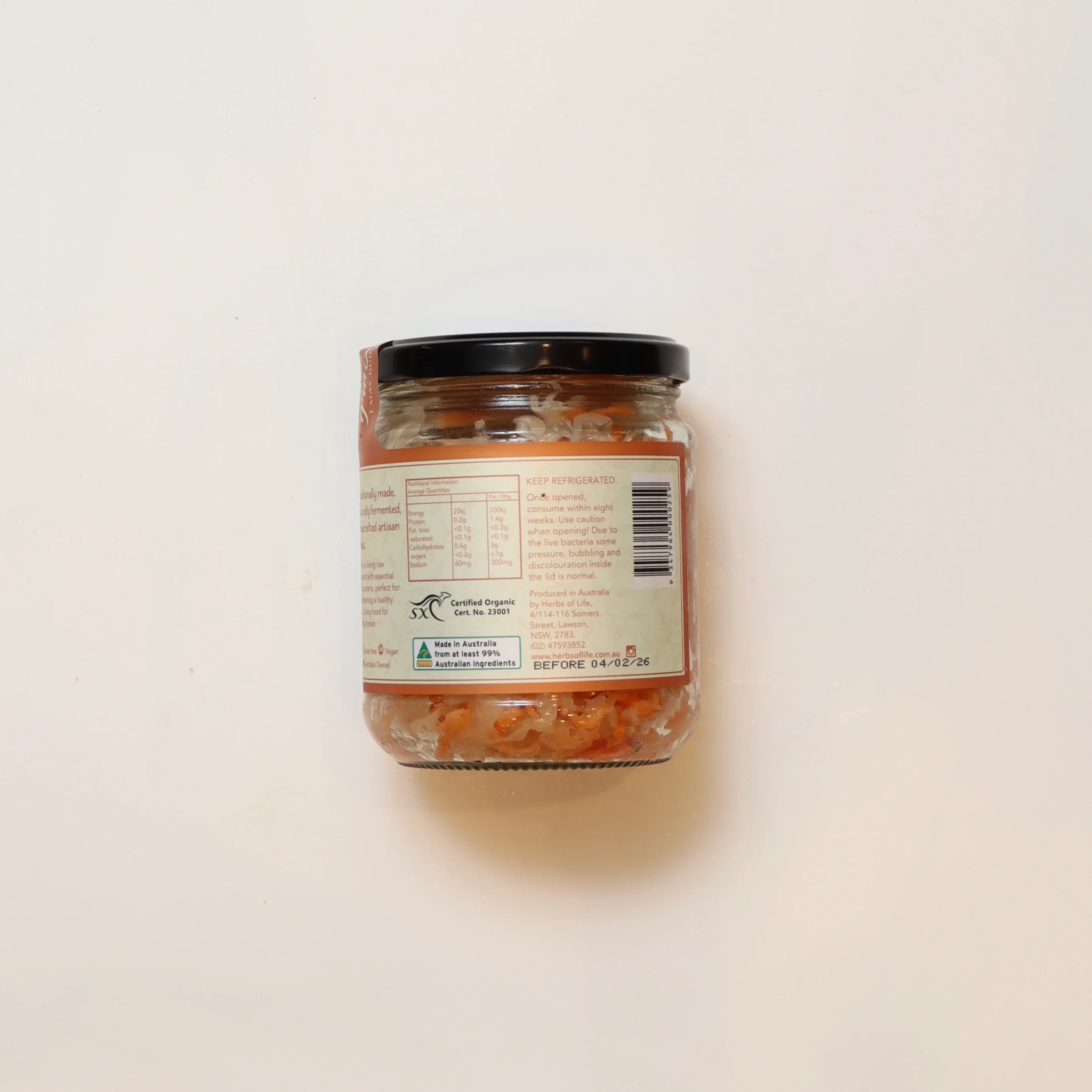 Herbs of Life Organic Sauerkraut Carrot & Ginger 380g - Image 2