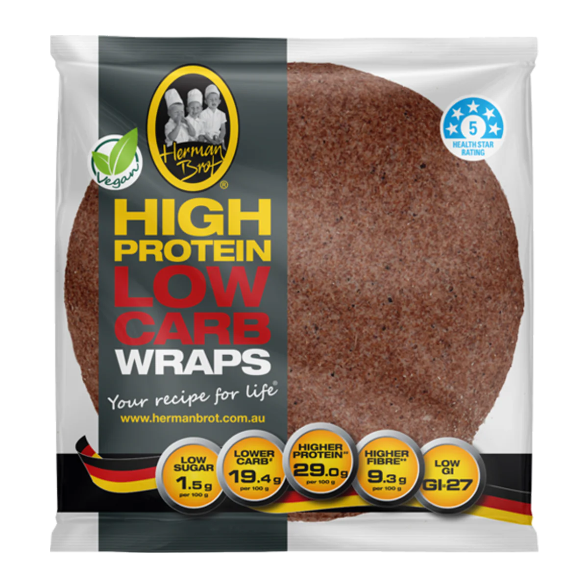 Herman Brot High Protein Lo-Carb Wrap 350g