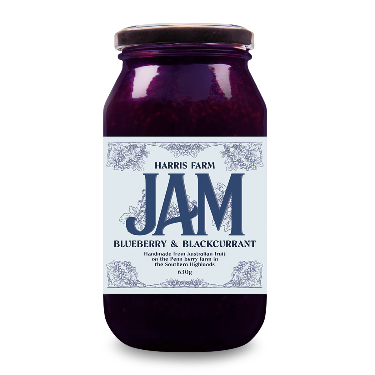 Harris Farm Jam Blueberry and Blackcurrant 630g