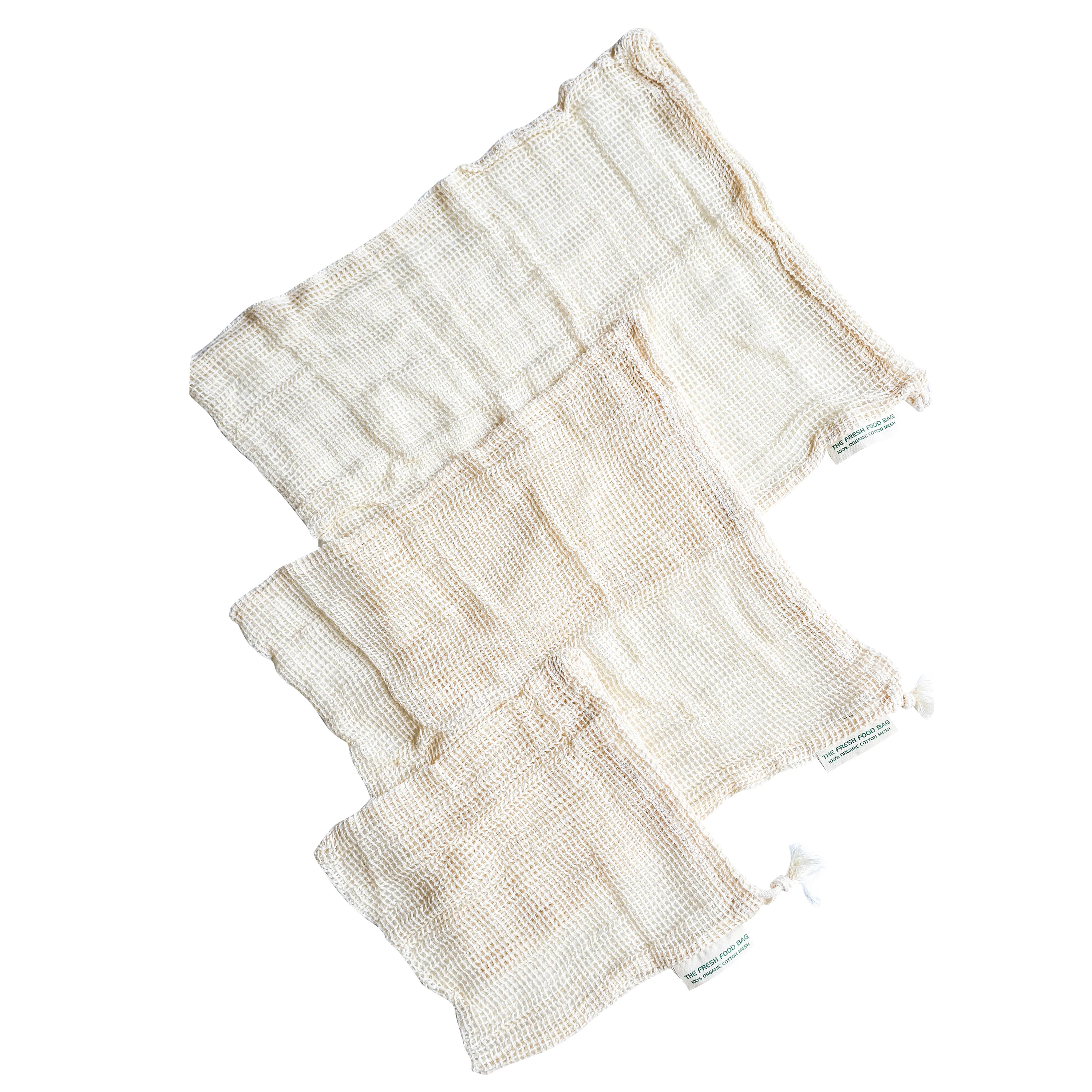 Harris Farm Reusable Organic Cotton Mesh Fruit and Veg Bags x3 - Image 2