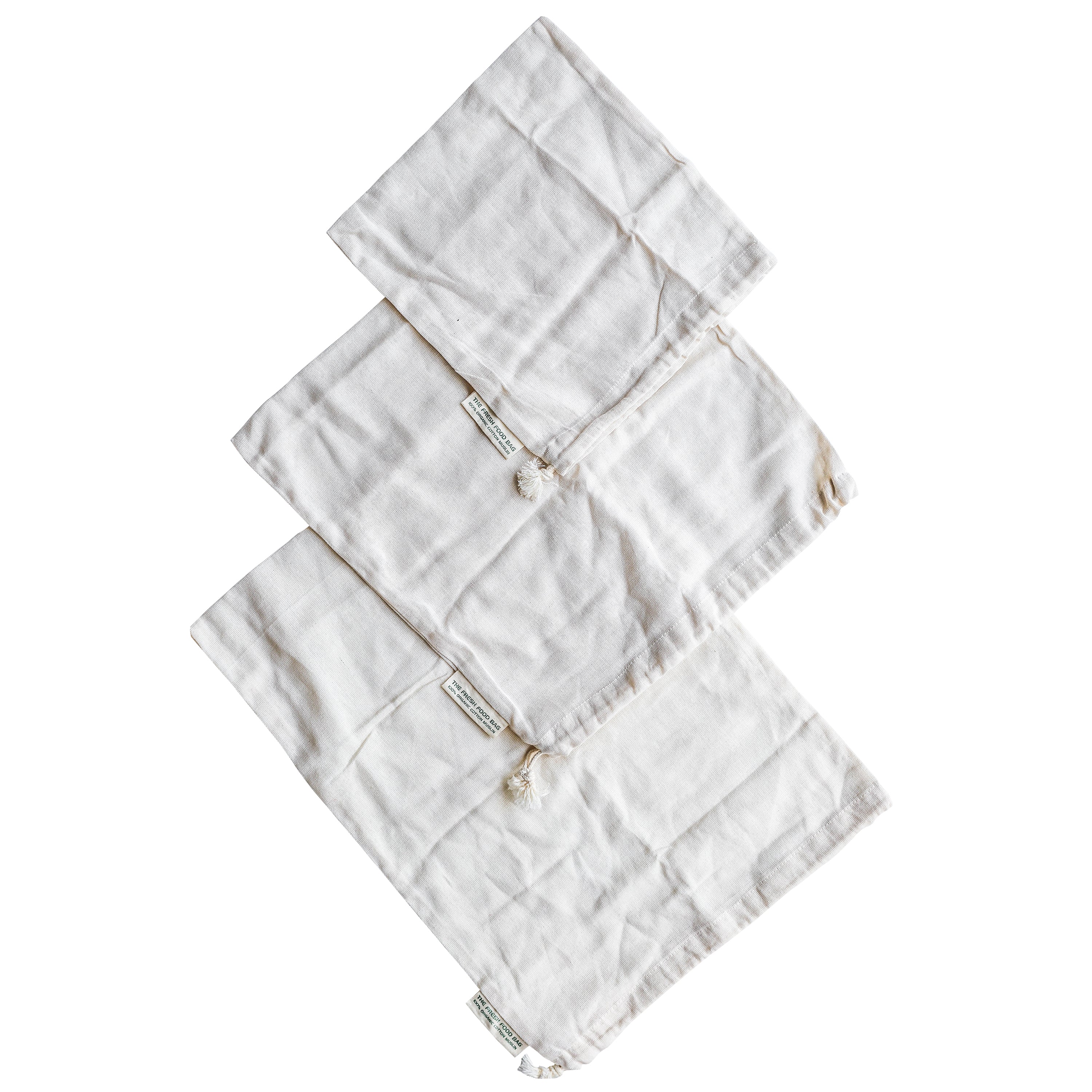 Harris Farm Reusable Organic Cotton Muslin Fruit and Veg Bags x3 - Image 2