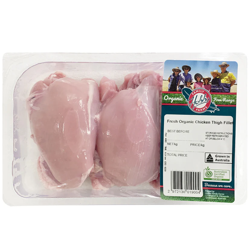 Hobbs Farms Organic Chicken Thigh Fillets 280-500g