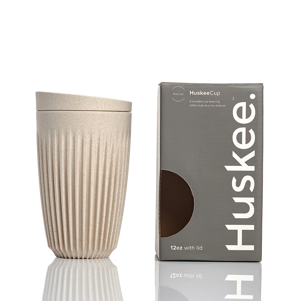 Huskee Reusable Coffee Cup Natural 350ml - Image 2