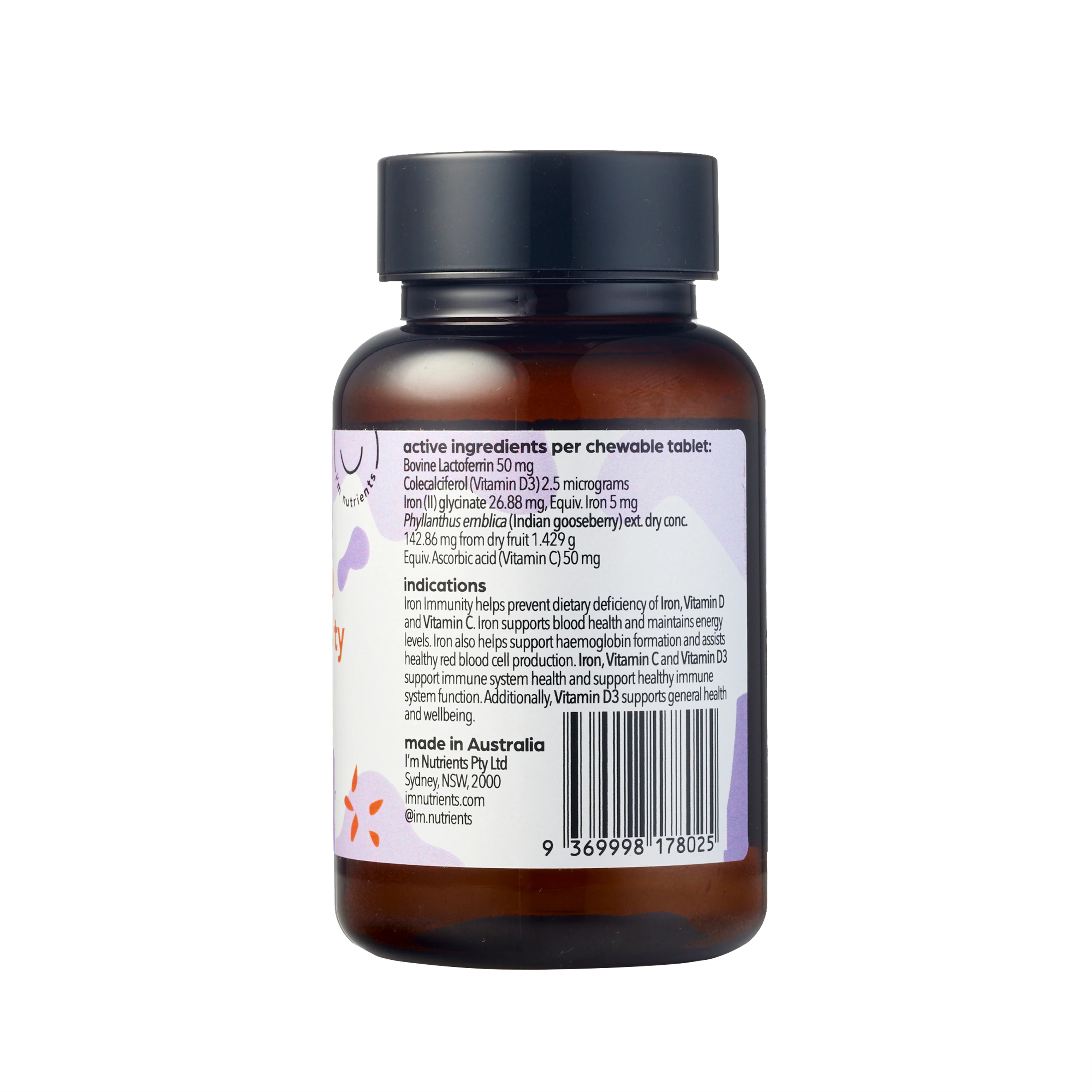 I'm Nutrients Iron Immunity 30 Tablets - Image 2