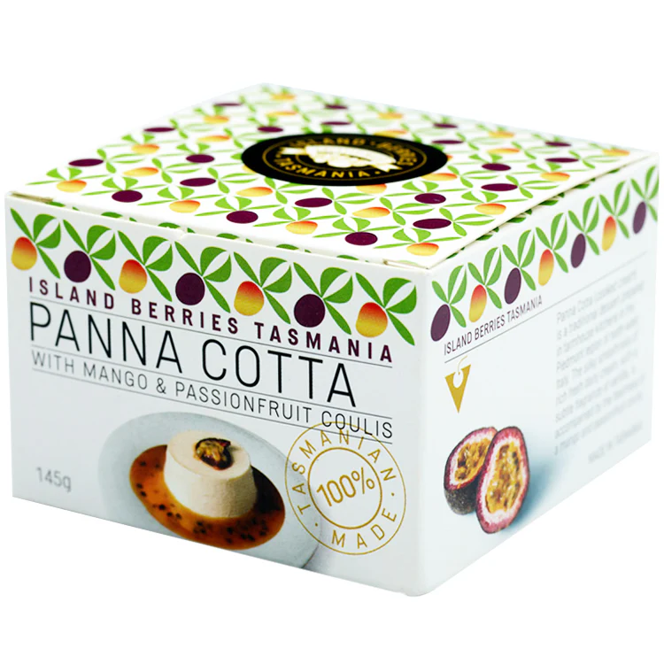 Island Berries Tasmania Panna Cotta with Mango and Passionfruit Coulis 145g