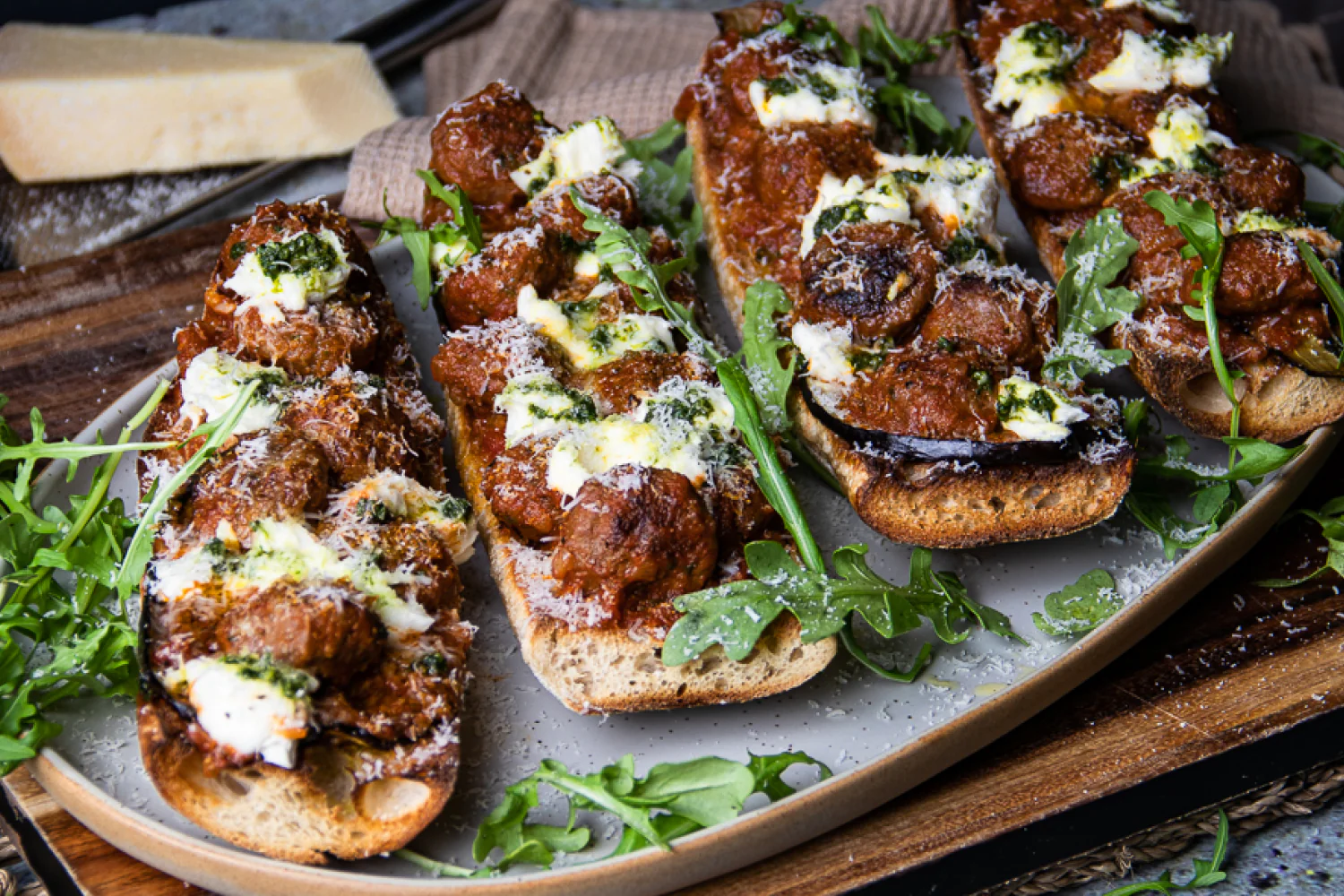Italian Beef Meatballs and Grilled Eggplant Baguette - Image 2
