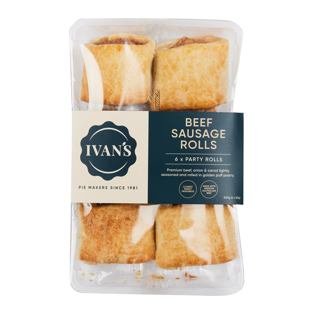 Ivan's Pies Beef Sausage Roll x6 330g