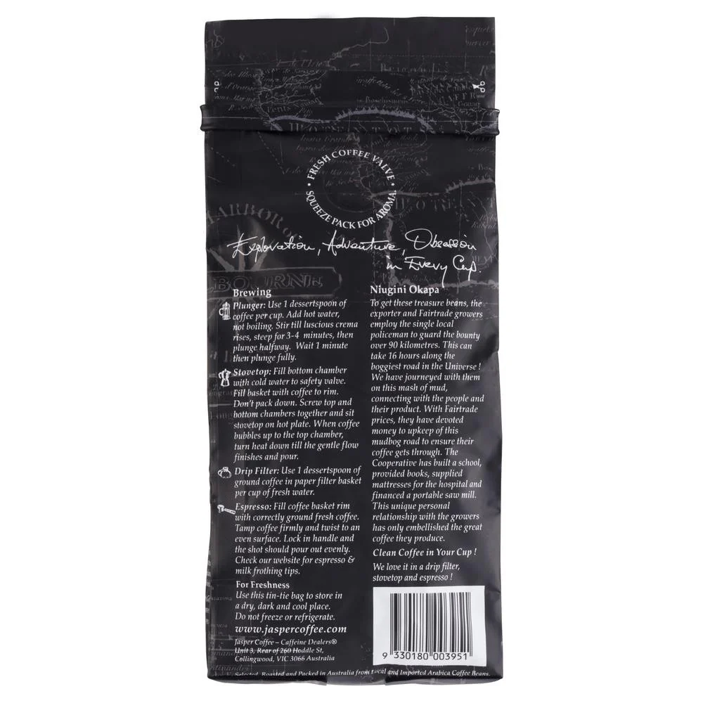Jasper Coffee Niugini Okapa Whole Beans 250g - Image 2