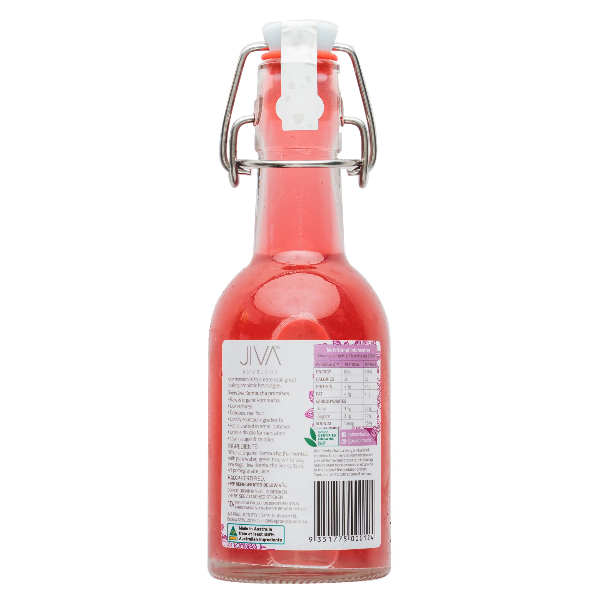 Jiva Kombucha Pomegranate 250ml - Image 2