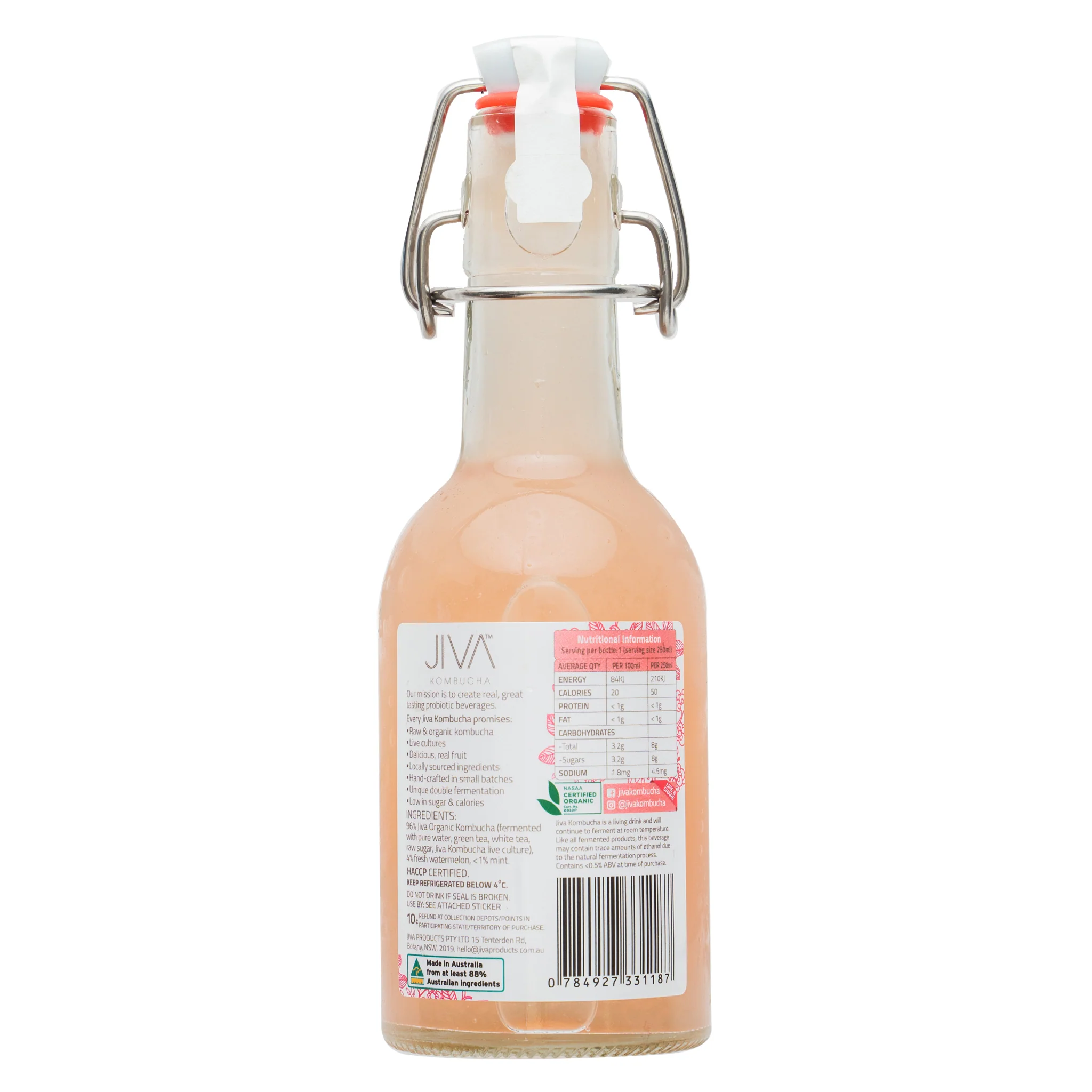 Jiva Kombucha Watermelon and Mint 250ml - Image 2