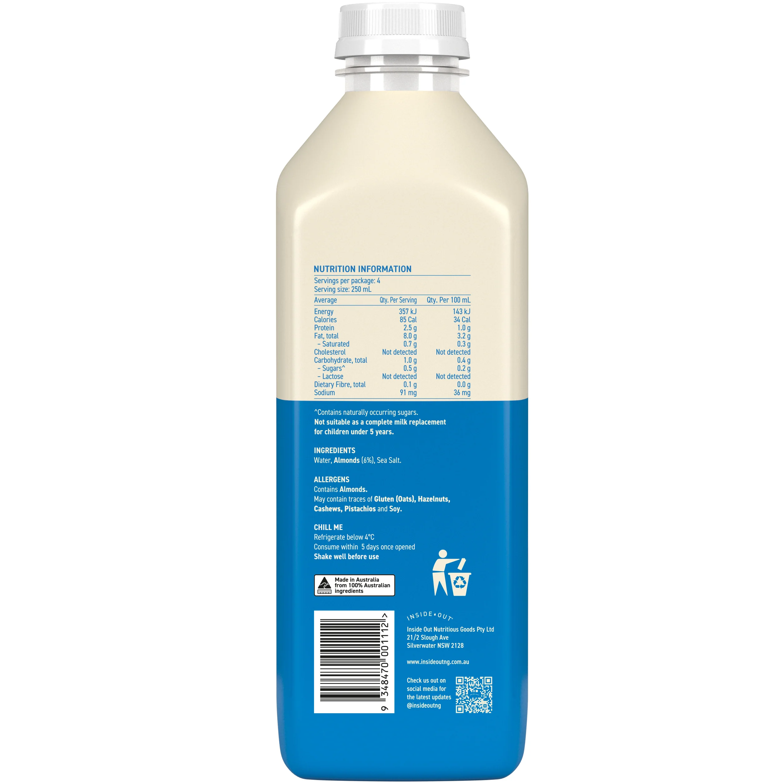 Just Milk Almond Milk 1L - Image 3