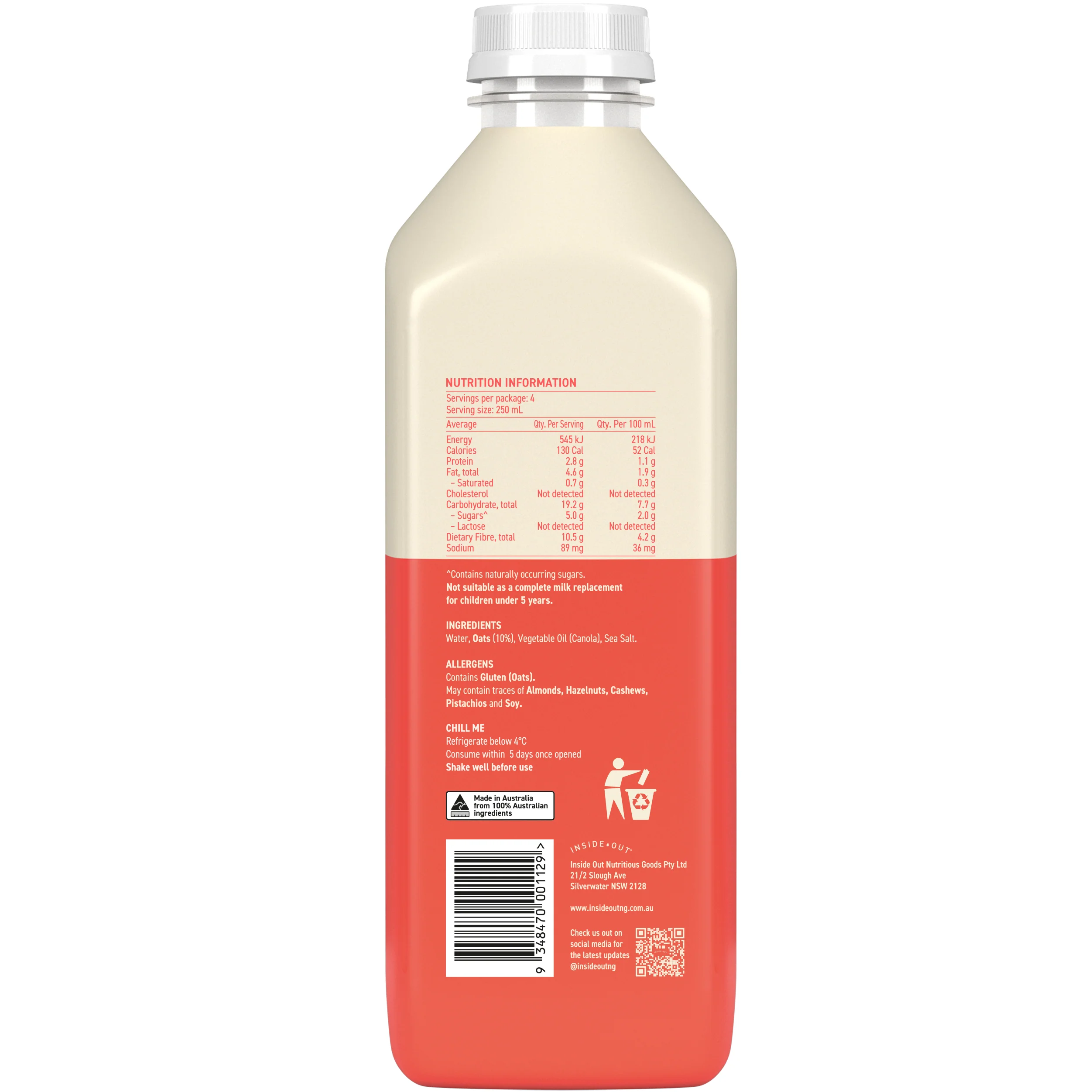 Just Milk Oat Milk 1L - Image 3