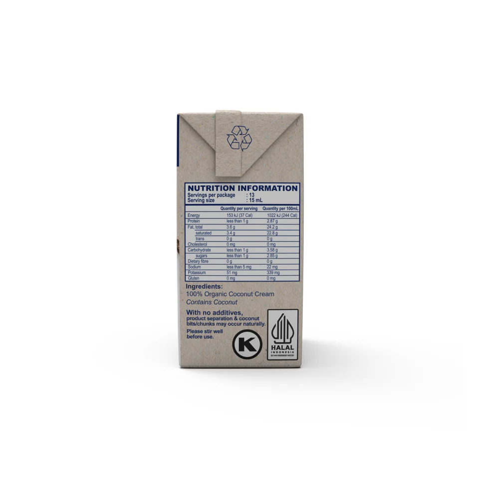 Kara Organic Coconut Cream 200ml - Image 2