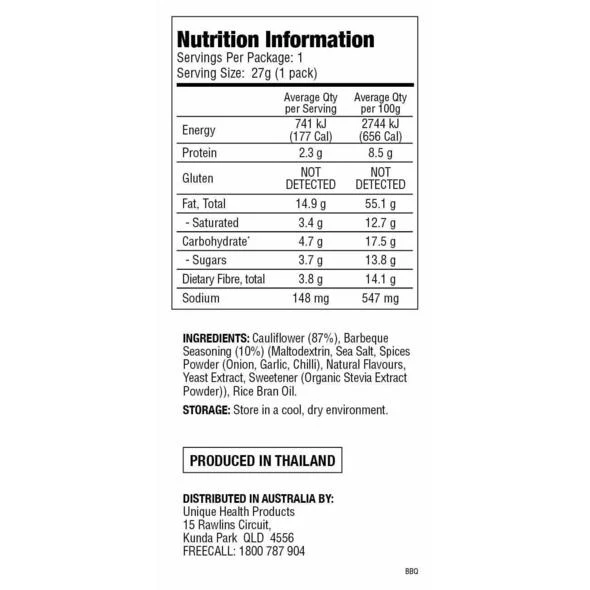 Keto Naturals Crispy Cauli Barbeque Bites 27g - Image 2
