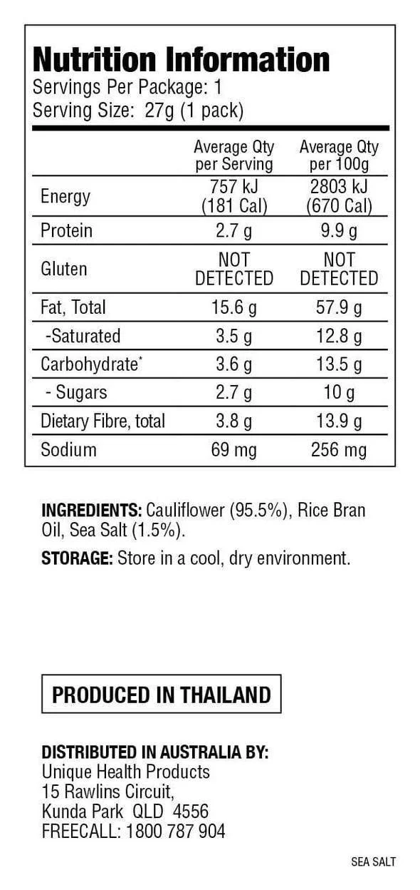 Keto Naturals Crispy Cauli Sea Salted Bites 27g - Image 2