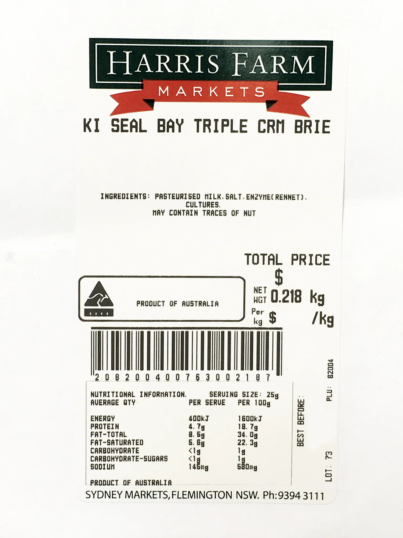 King Island Seal Bay Triple Cream Brie Cheese 150-180g - Image 2